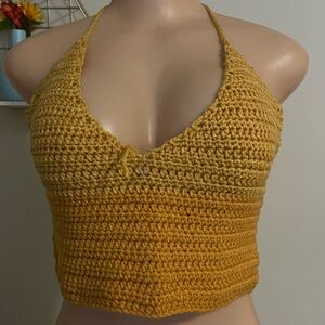 Handmade Mustard Halter Top